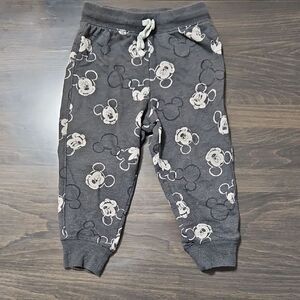 Disney Kids Charcoal Mickey Mouse Jogger  Drawstring Sweatpants 2T